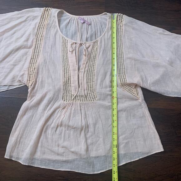 Calypso St. Barth light pink peasant top size S - Picture 8 of 9